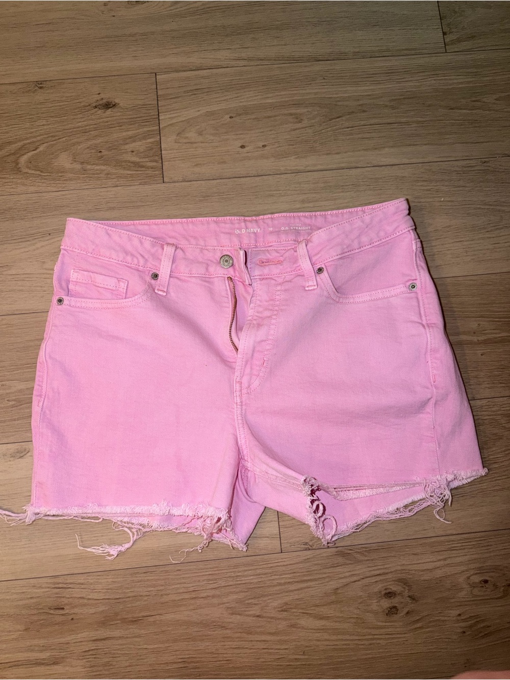 Old Navy Pink Distressed Denim Shorts